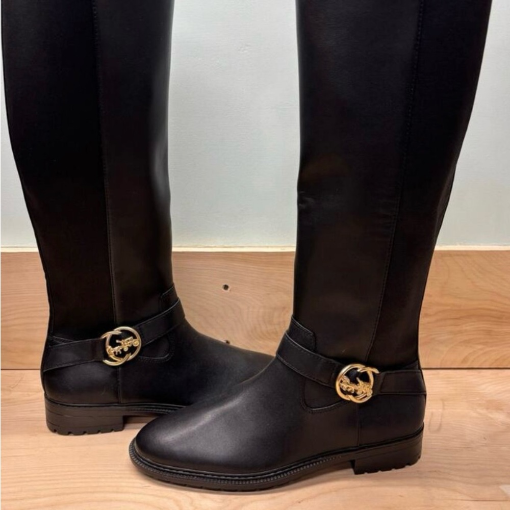 Coach Farrah black leather boots $500 originally